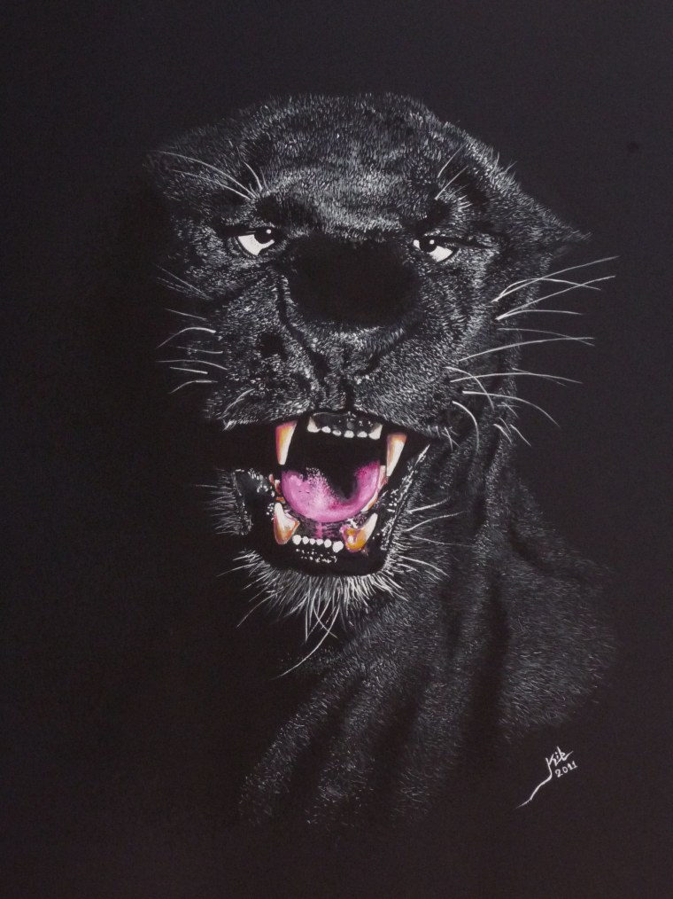 Тигр на голубом фоне