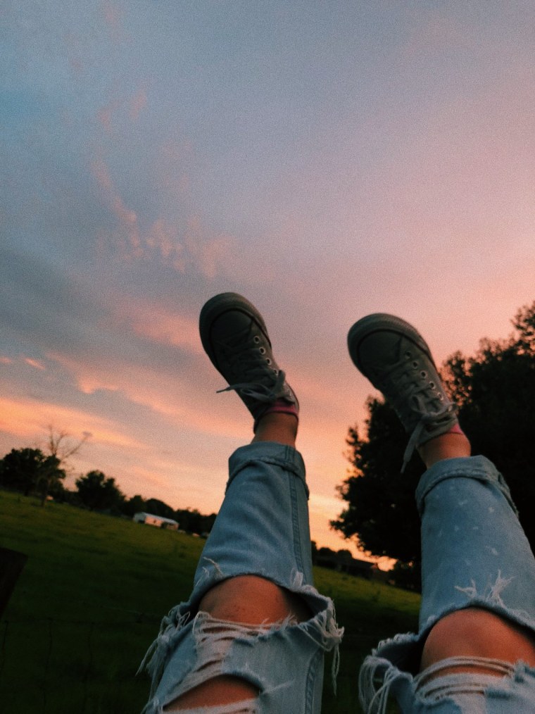 Девушка на закате Эстетика