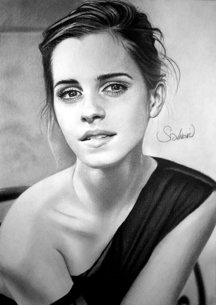 Эмма Уотсон портрет карандашом