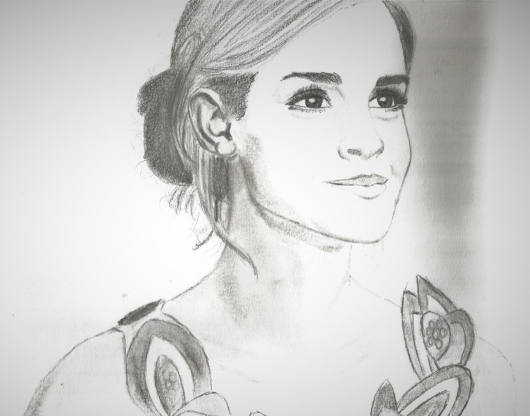 Эмма Уотсон рисунок карандашом