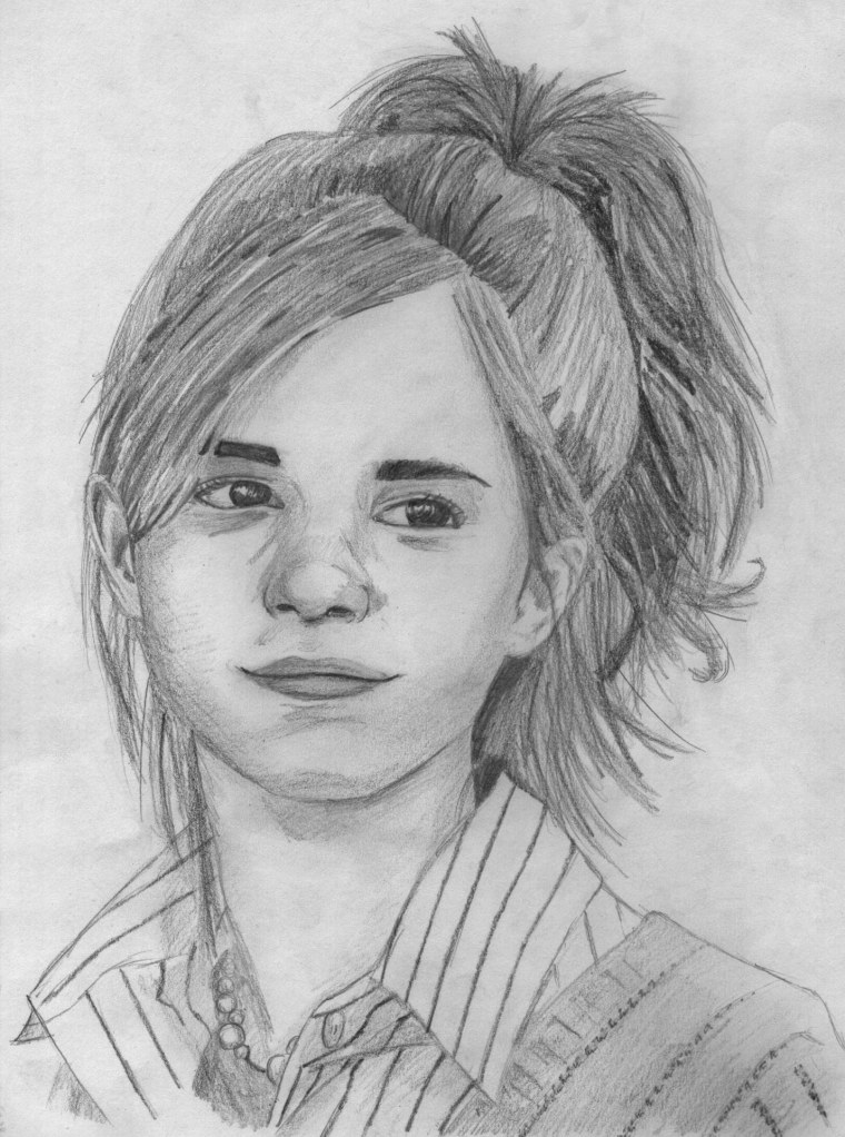 Эмма Стоун рисунок карандашом