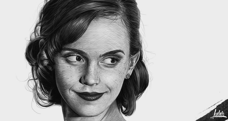 Эмма Уотсон портрет карандашом