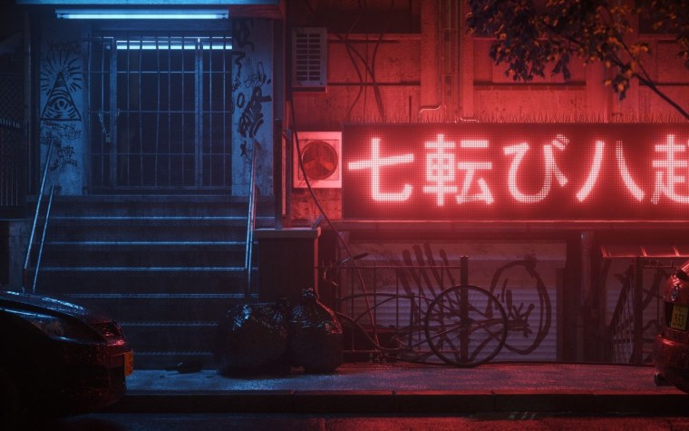 Неоновые вывески на улицах