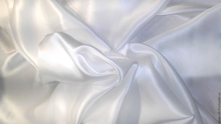 Белый шелк ткань