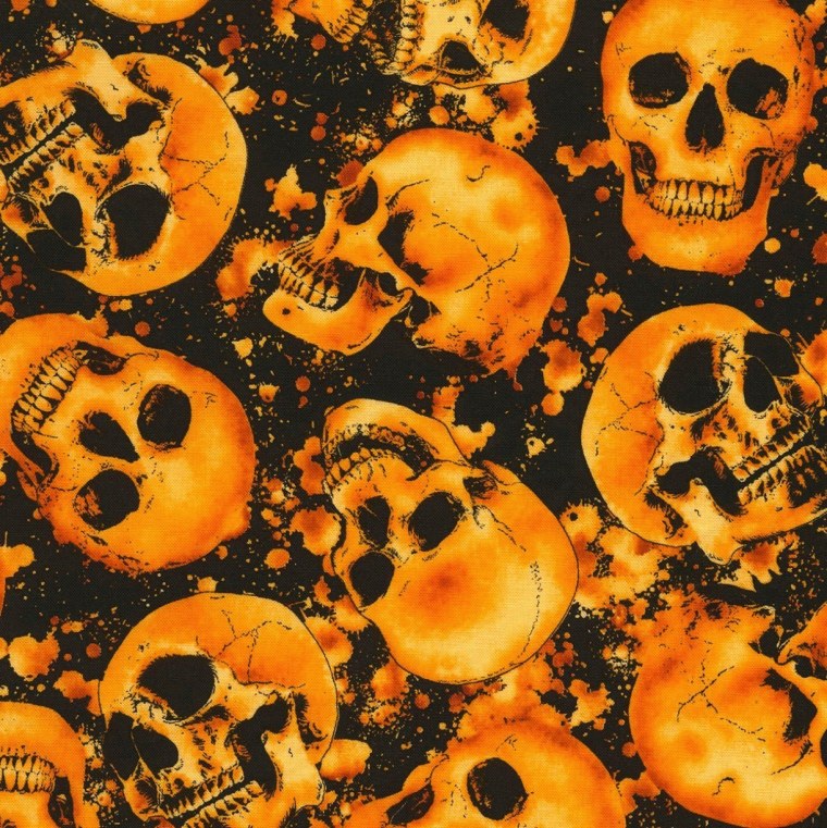 Череп на оранжевом фоне