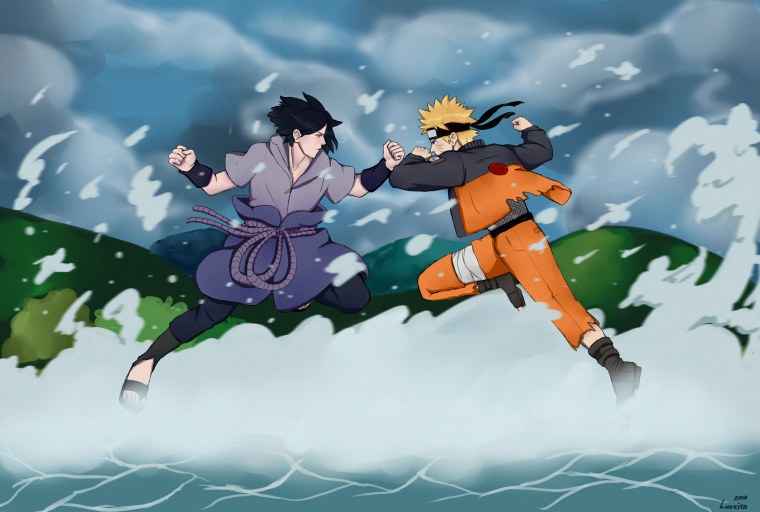 Наруто и Саске бой