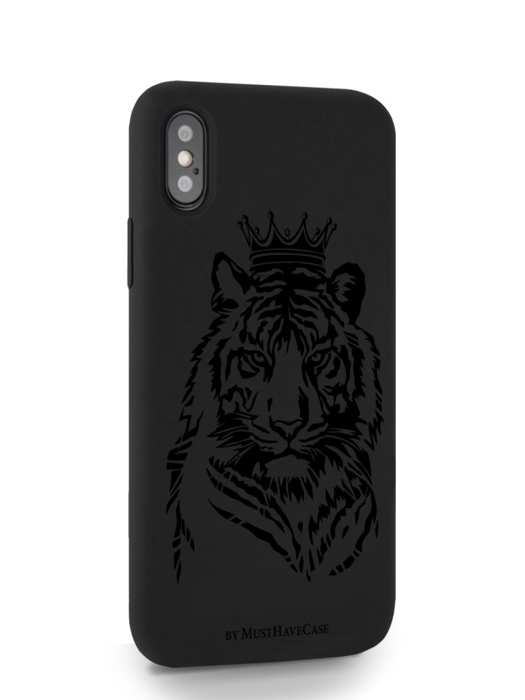 Черный чехол со львом