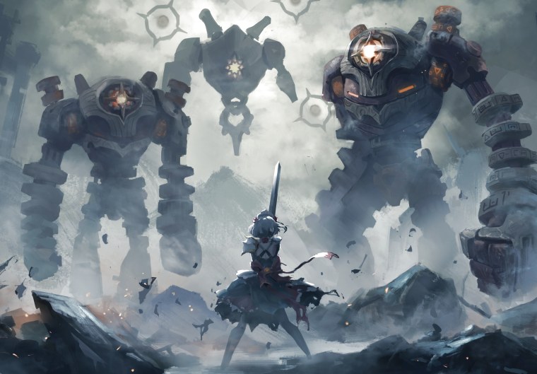 Ноэль Геншин арт с руинными охотниками