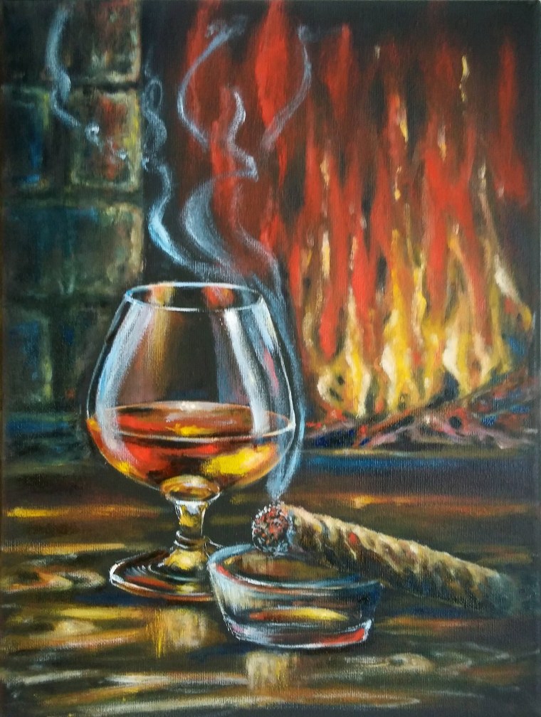 Камин в живописи