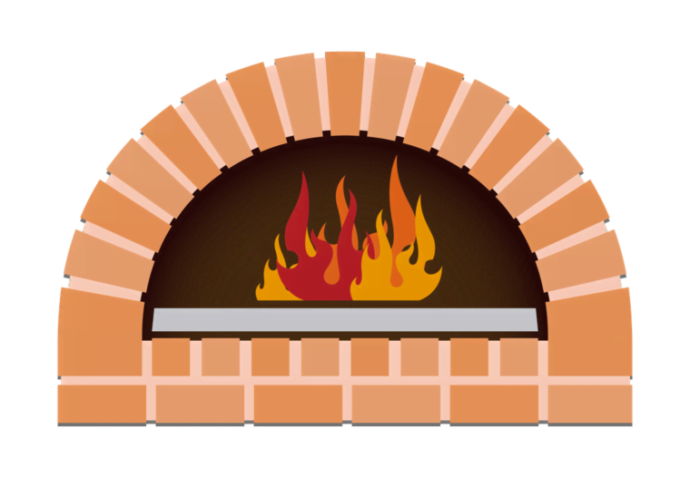 Камин акварель