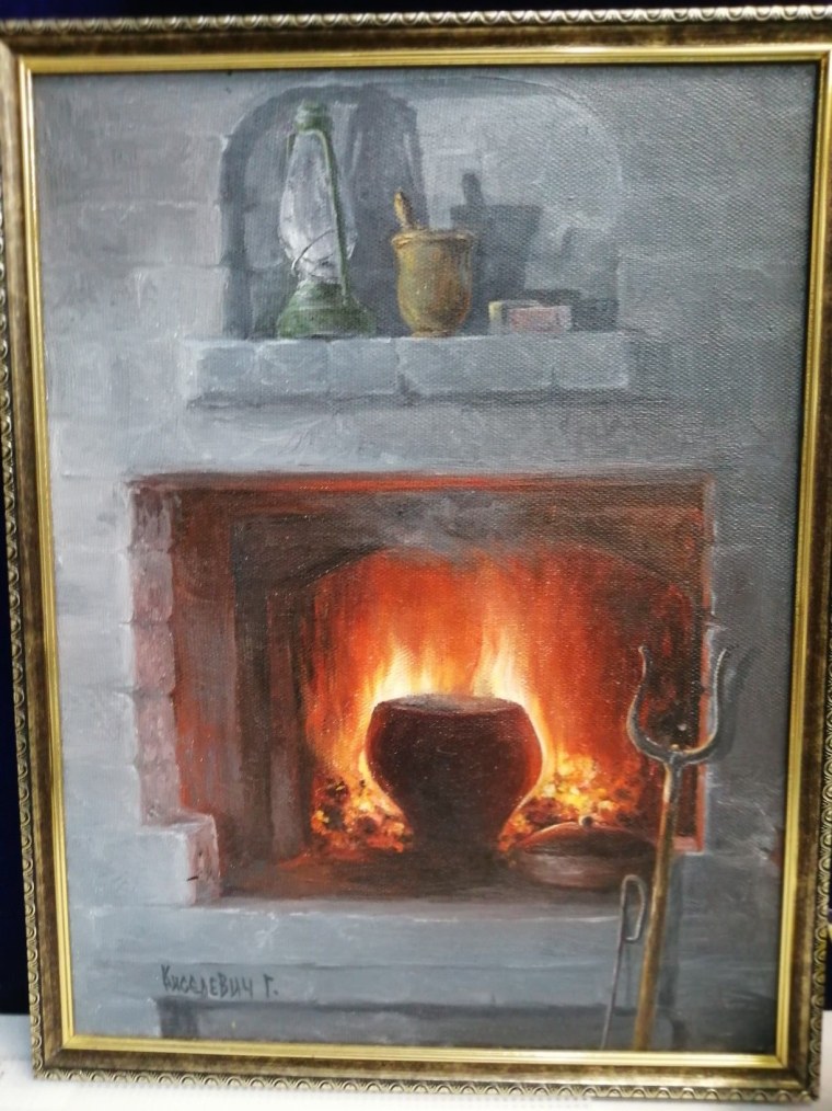 Огонь в печке рисунок