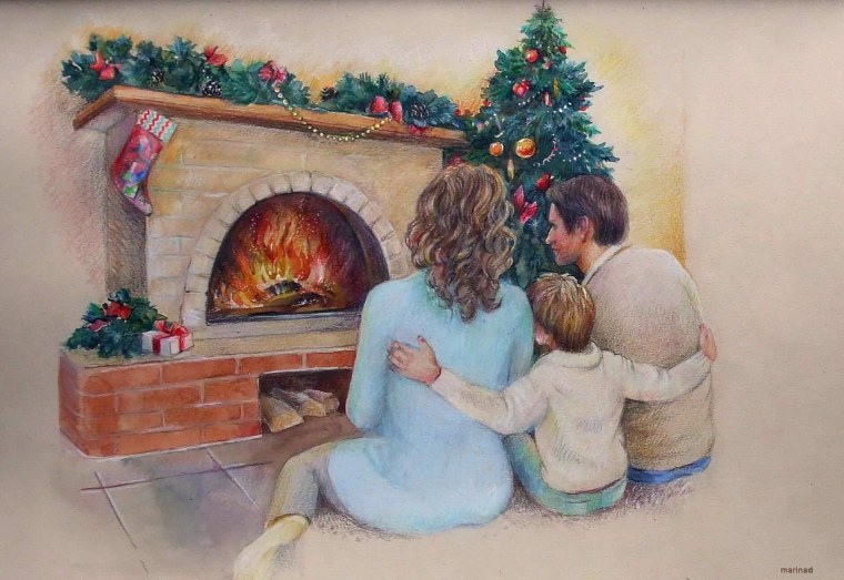 Картина возле камина