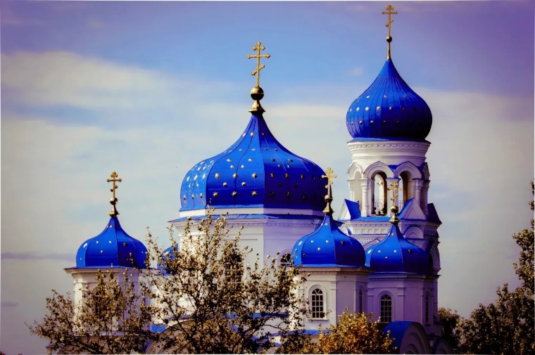 Собор Архангела Михаила синие купола