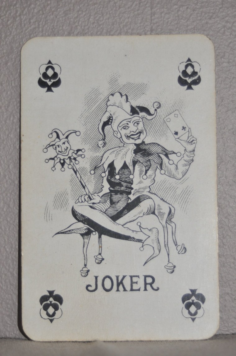 Карта Джокер черно белый