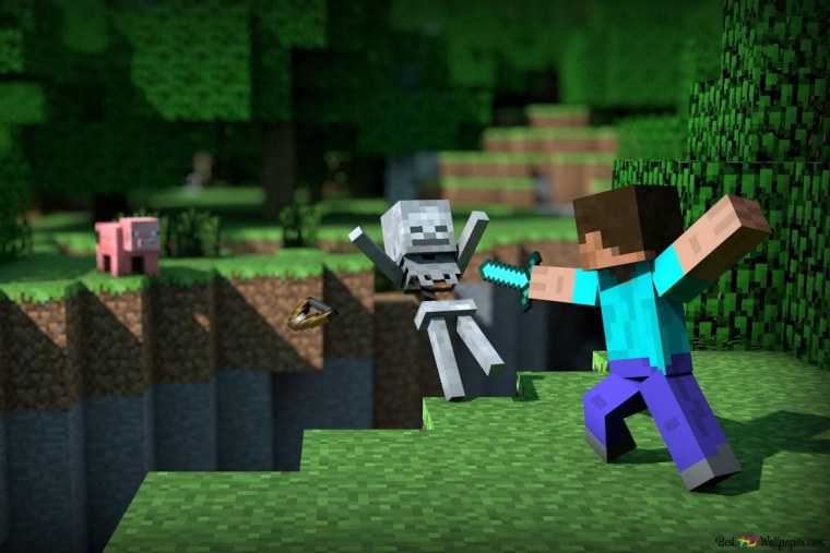 Minecraft Стив и скелет