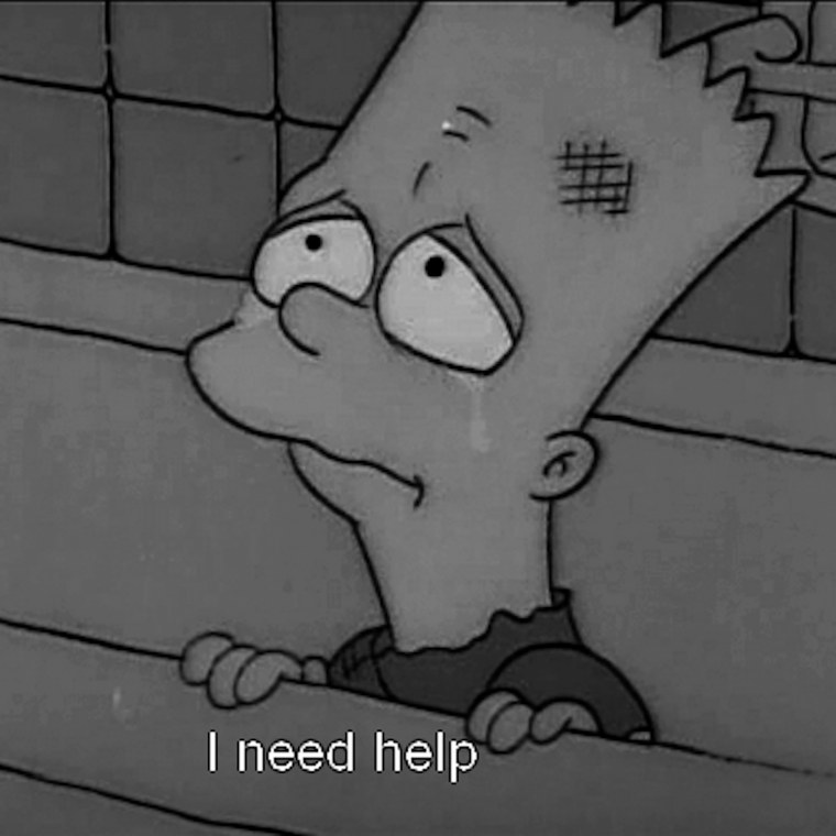 Грустный персонаж из мультика