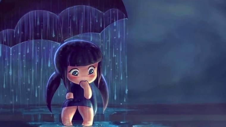 Грустные мультяшные девочки