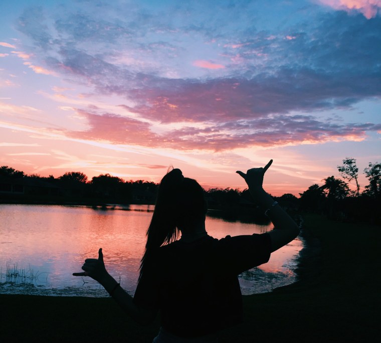 Девочка на закате без лица