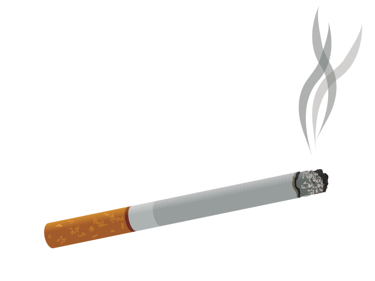 Сигарета на белом фоне