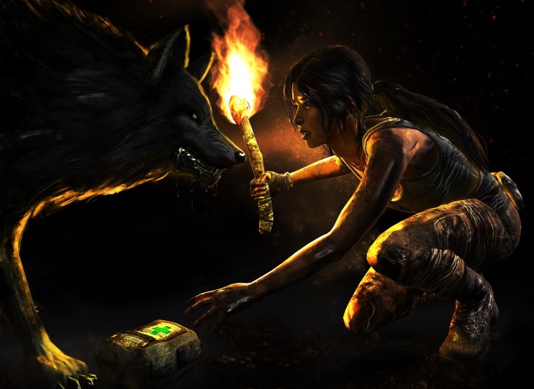 Tomb Raider 2013 Лара и волк