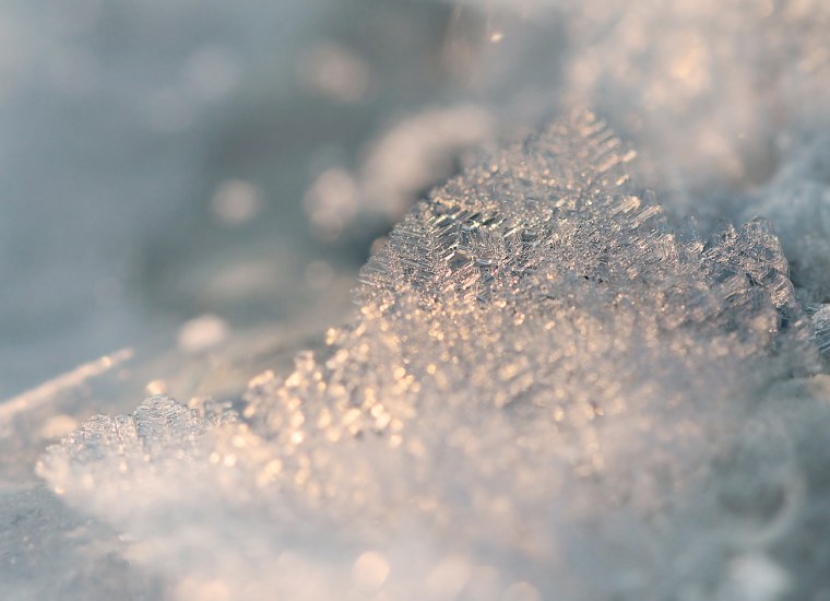 Снегопад Макросъемка