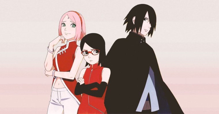 Сакура Саске и Сарада из Боруто