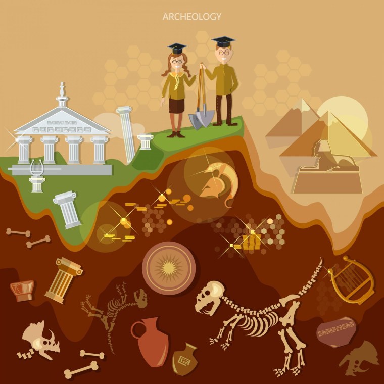 Археологические раскопки вектор