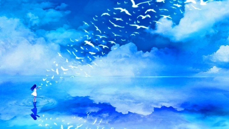 Птицы в небе арт