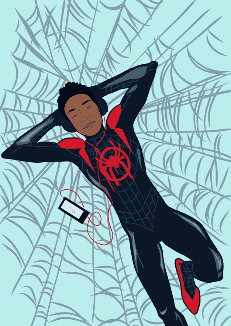 Раскраска человек паук Майлз Моралес
