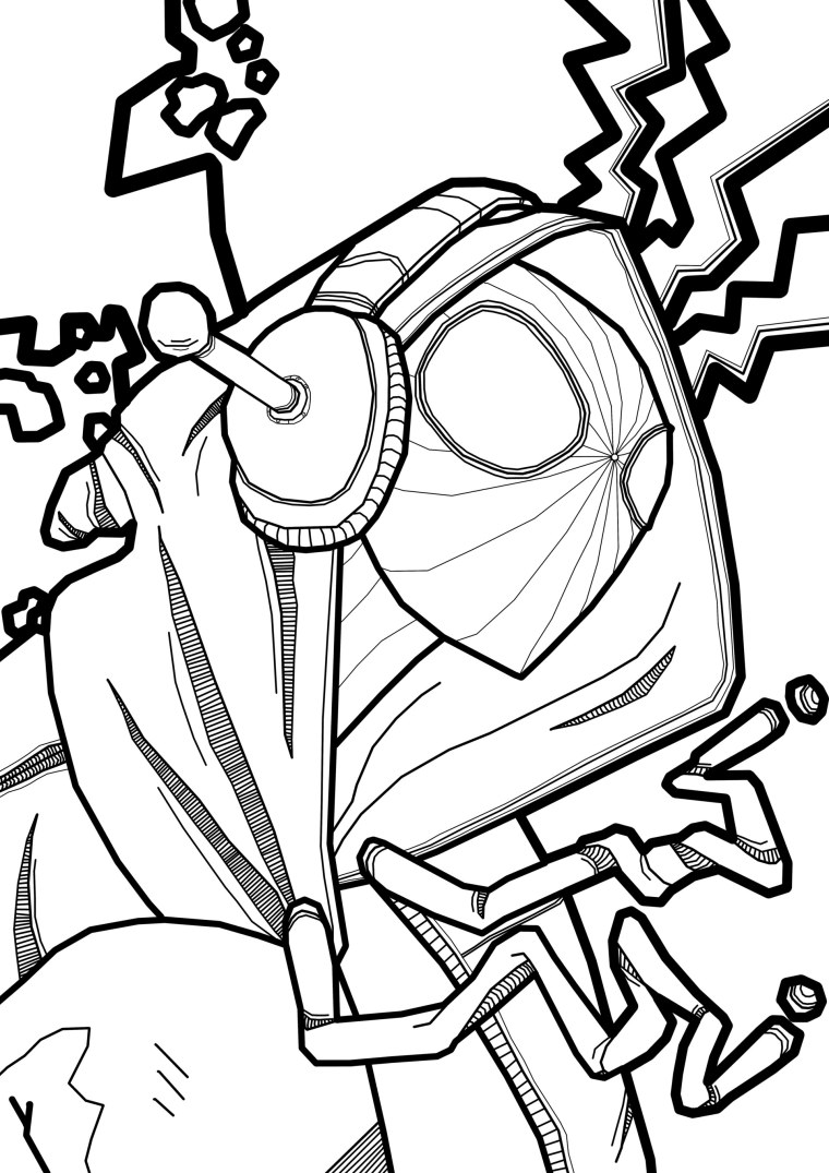 Человек паук Майлз раскраска