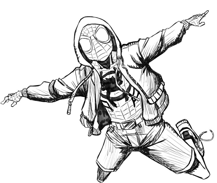 Майлз Моралес Веном раскраска