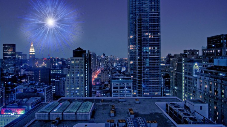 Нью-Йорк с крыши небоскреба