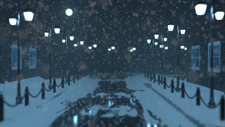 Улица зимой ночью гача лайф