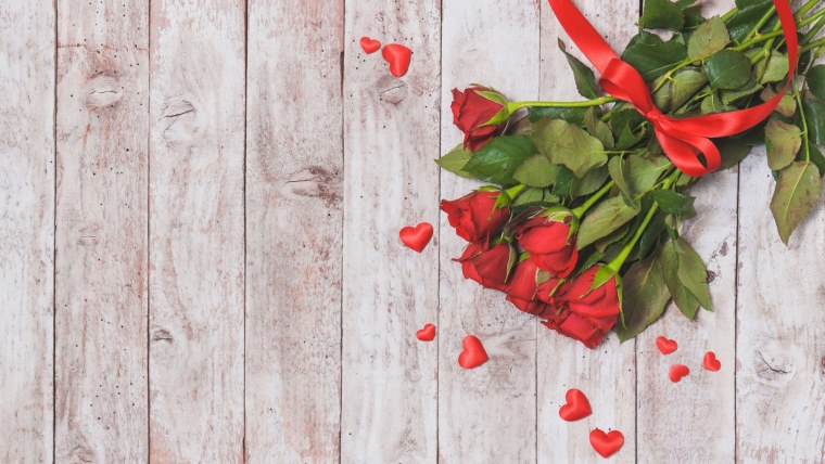 Фотофон с красными цветами