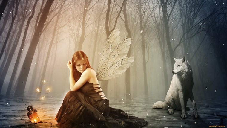 Девушка с волком
