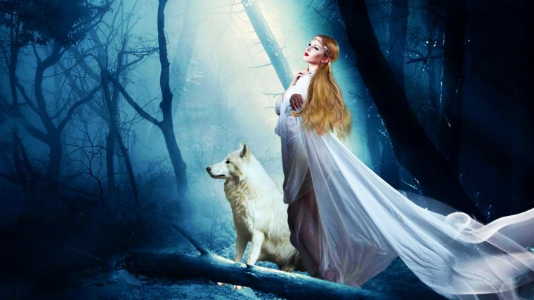 Девушка и белый волк фэнтези