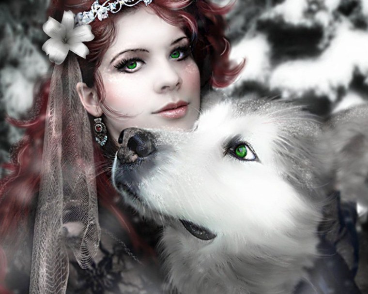 Девушка и собака фэнтези