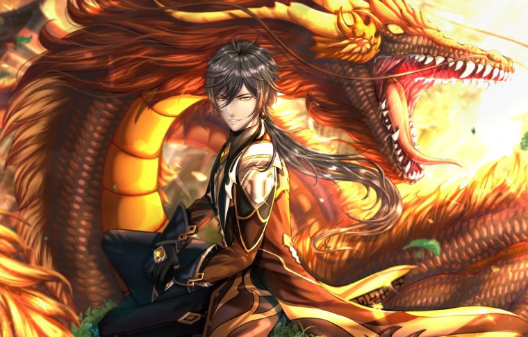 Джун ли Геншин арт дракон