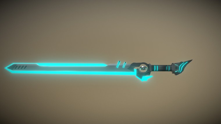 Синяя девушка аниме катана