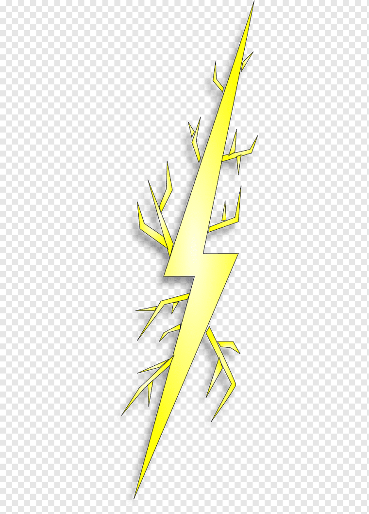 Желтая молния на прозрачном фоне
