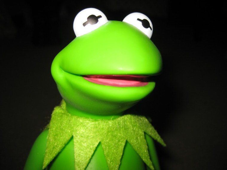 Лягушонок Маппет с клавиатурой gif