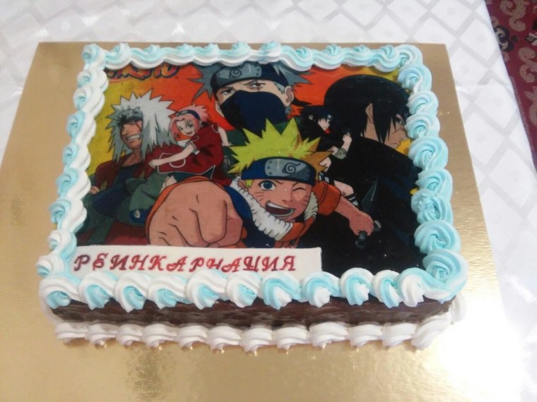 Торт Наруто и Саске на день рождения