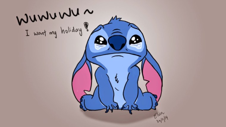 Милый Стич на розовом фоне