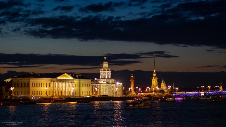 Ночной Санкт-Петербург Петропавловская крепость