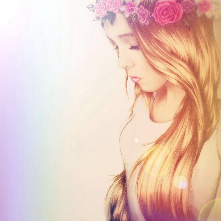 Девушка с венком на голове арт