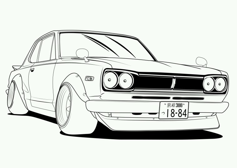 Nissan Skyline 2000gt-r рисунок