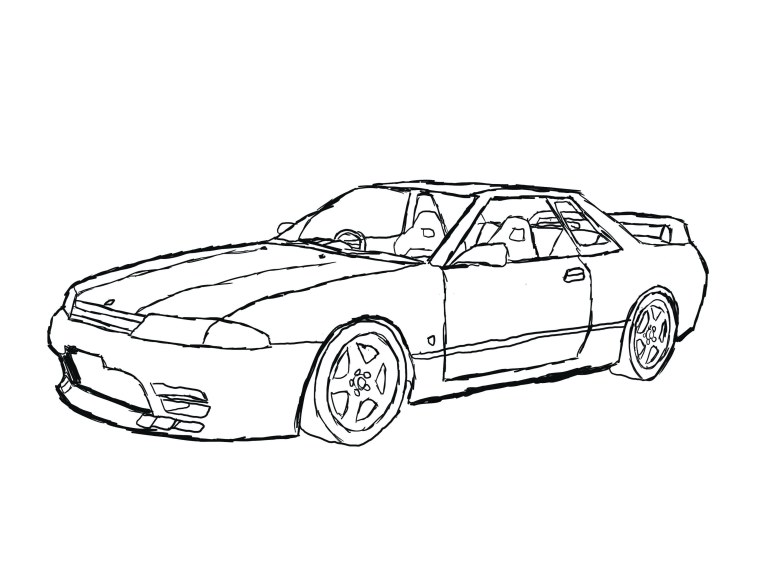 Nissan Skyline r32 раскраска