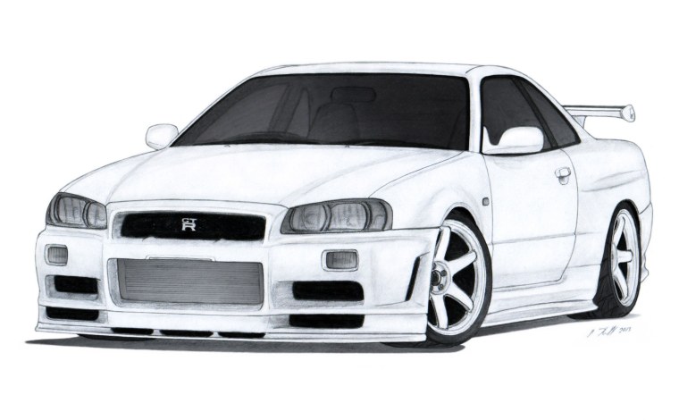 Nissan Skyline gt-r r34 drawing
