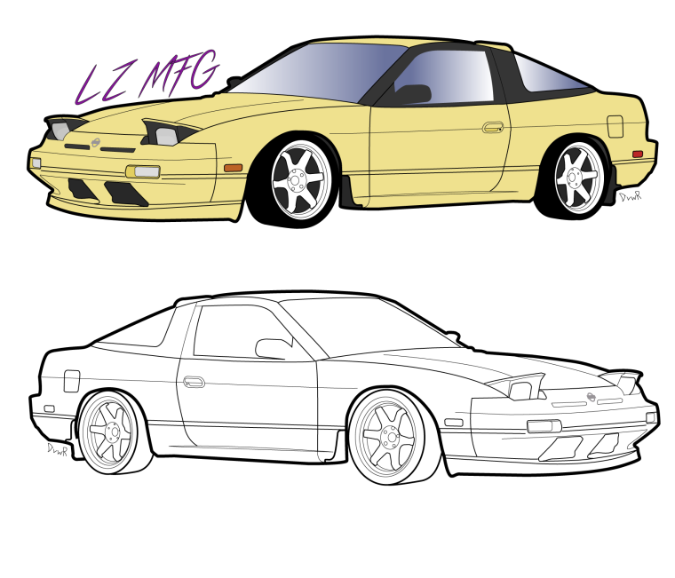 Nissan 180sx карандашом