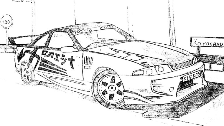 Ниссан Скайлайн разукрашка